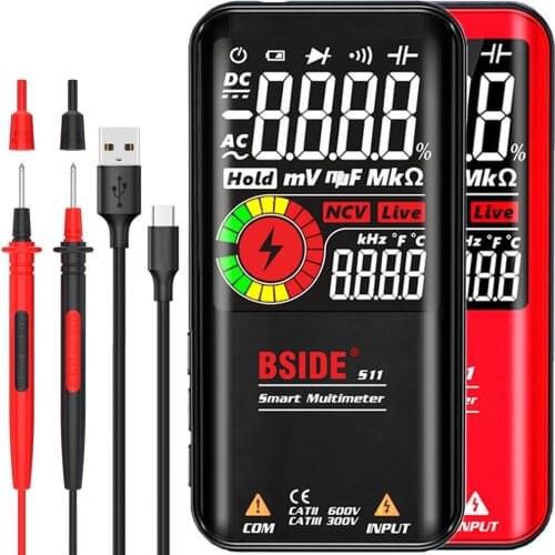Digital Multimeter 9999 T-RMS 3.5"LCD Color Display DC AC Voltage Capacitance Ohm Diode multimetro NCV Hz Live wire Tester