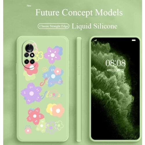 Colorful Liquid Silicone Case For Nova 8 7 Pro SE 6 SE Camera Protective Soft Phone Back Cover On 5 Pro 5Z 5I 5Ipro 5T 4 4E