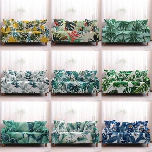 Home Furnishing 3D Printing Leaf Slipcover All-inclusive Elastic Couch Covers for Living Room Universal Sectional Sofa Cover