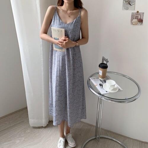 French Temperament new Sexy Floral dress Sling V-neck Strap Dresses Lady Party clothing