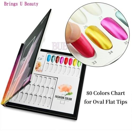 80 Colors Simple Design Professional Nail Gel Polish UV Gel Dipping Powder Color Display Card Book Chart for Salon Necessary