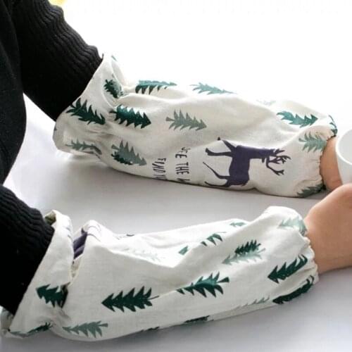 Cotton and linen Nordic style painting adult anti-fouling cotton Korean version of the sleeve cleaning office chores womens