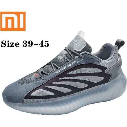 Xiaomi Running Shoes Men Lightweight Breathable Sneakers Casual Mesh Lace-up Sports Shoes Platform Height Incresasing Shoes