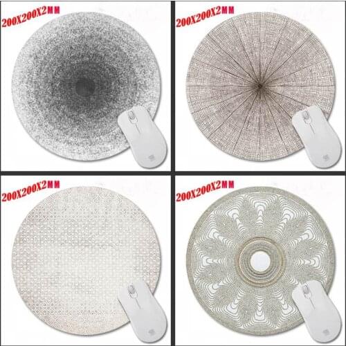 Hot Sales 20X20 White Pattern Marble Style Round Game Mouse Pad Player Control Speed Non-slip Wear-resistant Rubber Table Mat