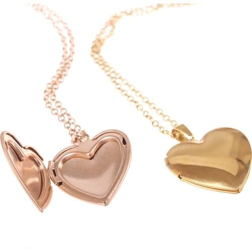 1PCS Jewelry Couple Romantic Heart Shaped Friend Photo Picture Frame Locket Pendant For Necklace Valentines Day Gift