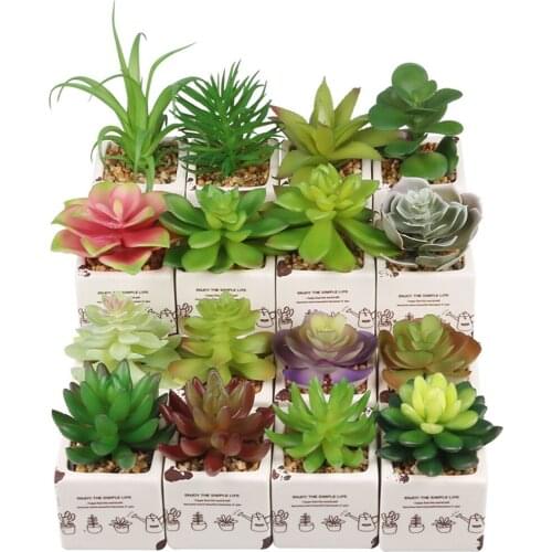 Square Ceramics Vase Mini Succulent Plant Home Tabletop Decor Simulation of Multi Potted Culture in Various Styles Available