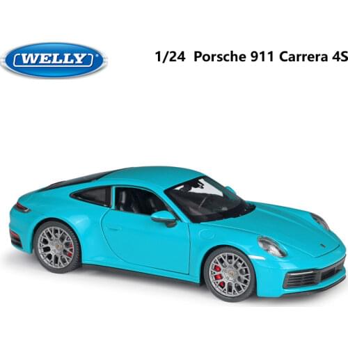 WELLY Diecast 1:24 Car Porsche 911 Carrera 4S Simulator Toy Sports Car Model Car Alloy Metal Toy Car For Childen Gift Collection