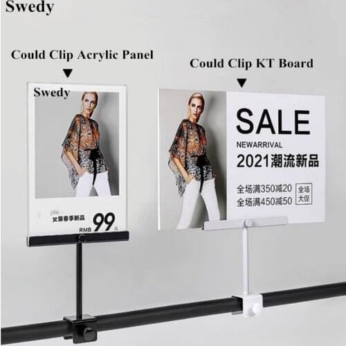 A4 Metal Promotional Price Tags Poster Sign Holder Frame 8.5 x 11 Inches Shelf Pop Clip Ads Display Stand For Clothing Stores