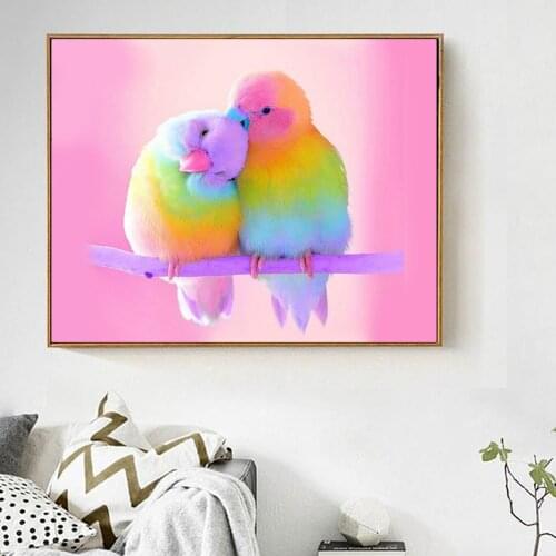 New Diamond Mosaic Cross Stitch Kit Cartoon Colorful Bird 5D DIY Diamond Painting Full Drill Square Animals Paint Diamond