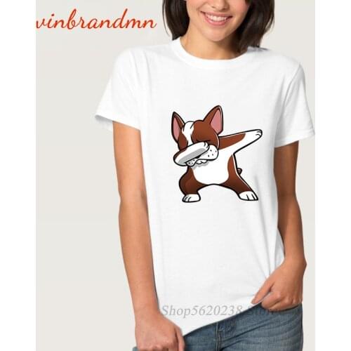Newest Fashion Kawaii Ladies T-Shirts Tops Fawn Boston Terrier Dabbing Graphic Female Tee Shirts Summer Harajuku Woman Camisetas