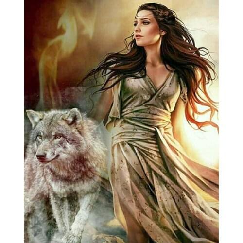 New 5D Diy Diamond Painting Animal Beauty&Wolf Cross Stitch Diamond Mosaic Needlework Diamond Embroidery Home Decor Handcraft