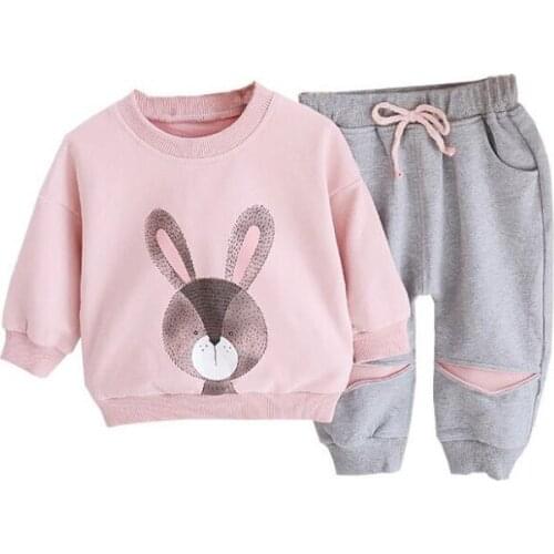 Newborn Baby Girls Clothes 2021 New Spring Baby Clothes Cartoon Rabbit 2pcs Outfits Kids Infant Clothing Sets For Baby Suit