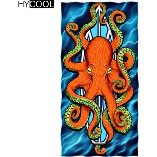 Travel Swimming Towels Art Octopus Surfboard Beach Shower Towel Cute Kid Large Thick Home Textile Bath Face Hair Toallas