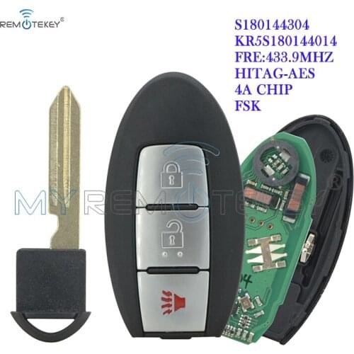 Remtekey 285E3-5AA1C S180144304 3 button 433mzh 4A chip Uncut for NISSAN Pathfinder Murano 2015 2016 2017 2018 smart car key