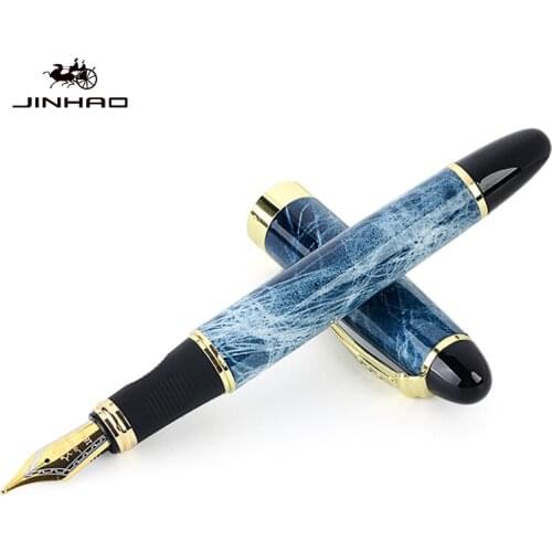 High Quality Marble Blue Iraurita Fountain Pen Luxury Jinhao 450 Full Metal Golden Clip Pens Writing Stationery Office School