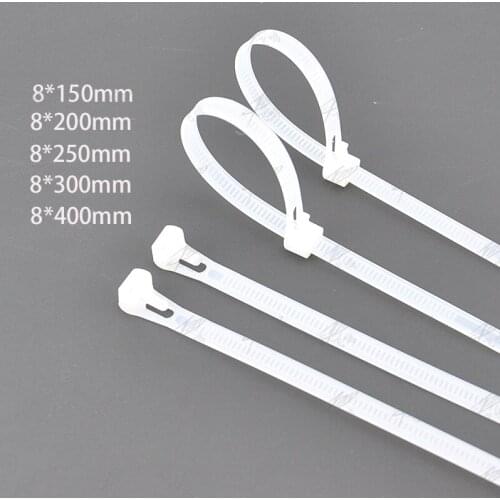 Releasable Nylon Cable ties Network Plastic Cable Wire Organiser reusable Zip Tie Cord Strap white 100pcs/lot