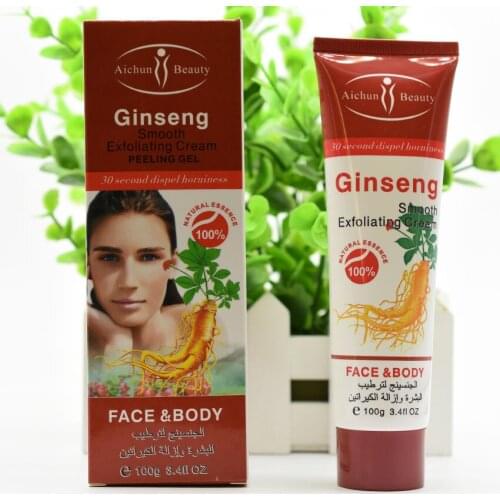 Ginseng Face Scrub Peeling Facial Exfoliating Gel Body Exfoliator Deep Cleansing Hornies Remover Skin Care Whitening Moist 100ml