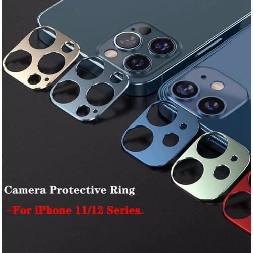 Camera Glass for Apple Iphone 11 12 Pro Max on Iphone12 Mini Stainless Steel Metal Protector Film Rear Len Protection Case
