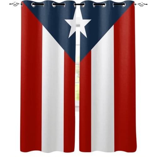 Puerto Rico Flag Blackout Curtains For Living Room Bedroom Printed Window Treatment Drapes Home Decor