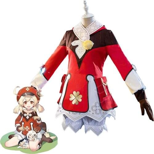 Genshin Impact Cosplay Klee Uniforms Costume Lolita Dress Halloween Christmas Party Clothing Set