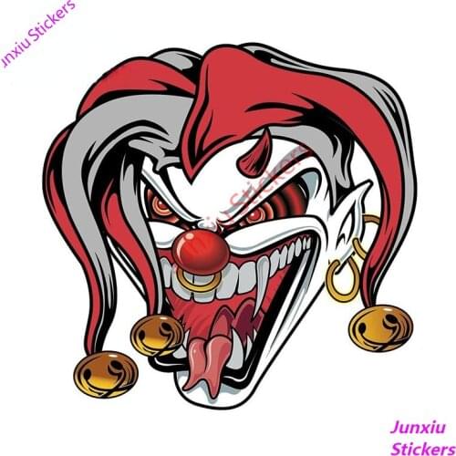 Evil Clown Decal Cartoon Car Stickers Styling for SUV Rear Windshield Bumper Vinyl Graphic Motorcycle Helmet Decor PVC13x10cm