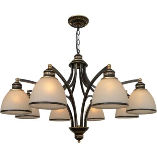 Europe Vintage Chandeliers Nordic American coutry style Lamp Fixtures wrought Iron Glass Lampshade Chandelier For Home Lighting