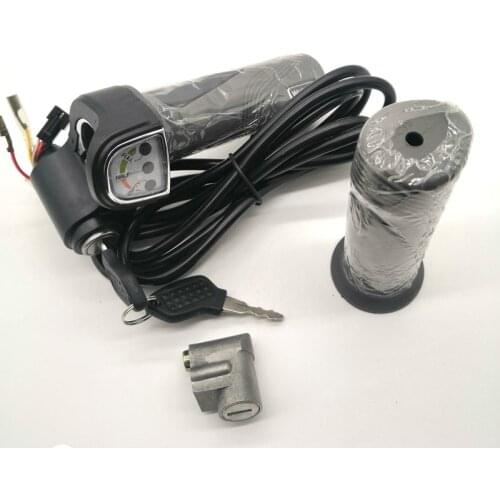 Wuxing 111DX 36V 48V e bike throttle electric bike gas handle with battery indicator and ignition switch electric scooter parts