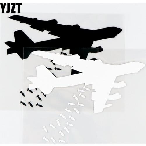 YJZT 14×11CM Vinyl Decal Aircraft Bomber War Airplane Cool Car Sticker Black / Silver 10A-0575