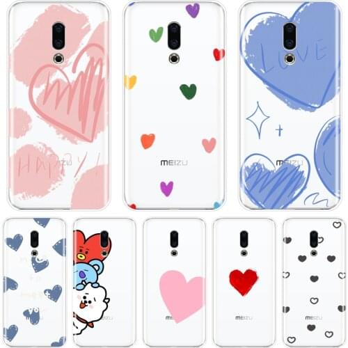 Back Cover For Meizu Pro 6 7 Plus U10 U20 Cute Heart Kawaii Love Funny Silicone Phone Case For Meizu 16th 16x 15 Lite 16 Plus