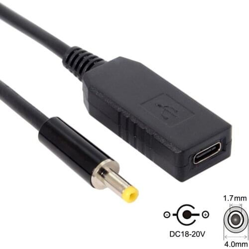 Zihan Type C USB-C USB 3.1 to DC 20V 4.0 1.7mm Power Plug PD Emulator Trigger Charge Cable for Laptop