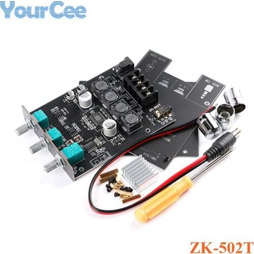 ZK-502T TPA3116D2 Subwoofer Amplifier Board 2.0 Channel Power Audio Stereo Amplifier Board Bluetooth-compatible 50W*2 Bass
