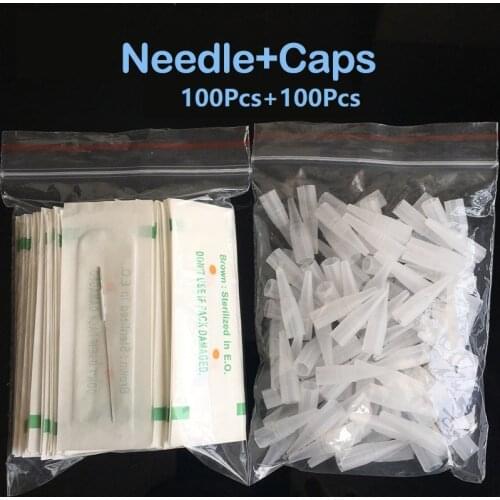 100Pcs Maquillaje Professional PMU Needles Kit Disposable Sterilized Tattoo Needles + Needle Tips For Tattoo Eyebrow Machine Pen
