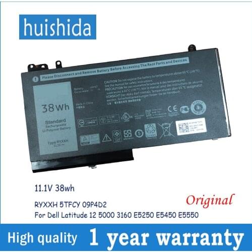 11.1 V 38wh RYXXH New original laptop battery for Dell Latitud 12 5000 RYXXH E5450 E5550 5TFCY 09P4D2 E5250 series