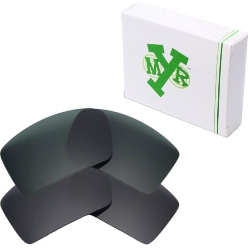 2 Pairs Mryok POLARIZED Replacement Lenses for Oakley Eyepatch 2 Sunglasses Stealth Black & Grey Green