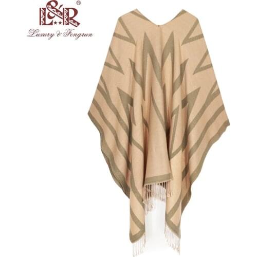 2021 Winter Cashmere Female Poncho Wool Women Poncho Scarf Geometric Foulard Femme Shawl And Wraps Winter Excharpe Pashmina