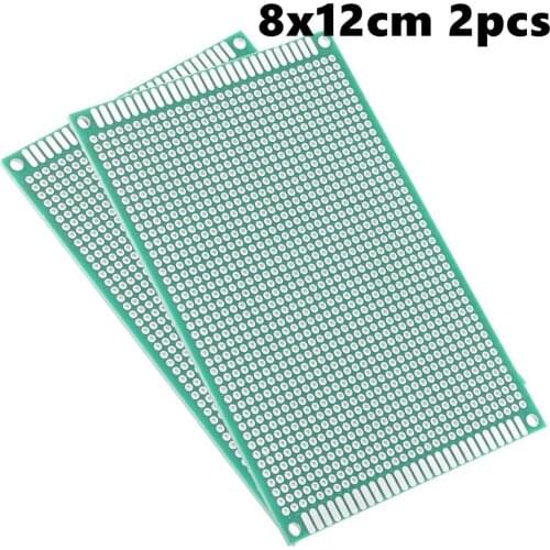 8x12cm Double Sided Universal Printed Circuit Board for DIY Soldering 2pcs