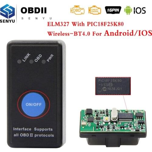 ELM 327 V1.5 PIC18F25K80 obd2 Wireless-BT4.0 Scanner ELM327 V1.5 for Android/IOS OBD 2 OBD2 Car Diagnostic Auto Tool Code Reader