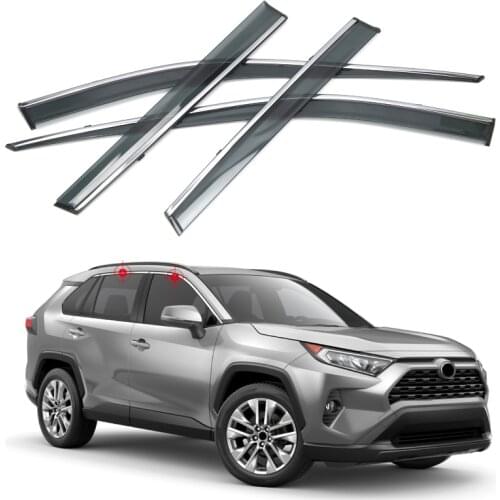 Car Styling 4PCS Window Visor Sun Rain Shield Guard Deflector Trim For Toyota RAV4 2019 2020