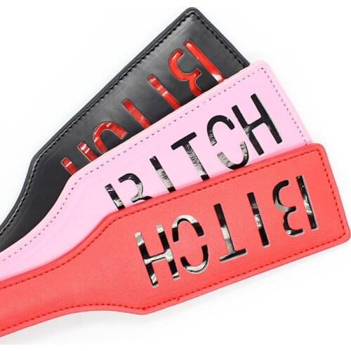 Bdsm Fetish sexy whips "BITCH" Leather Spanking Paddle fantasy Whip Flogger Sex Toys For Couples slave role cosplay shame game
