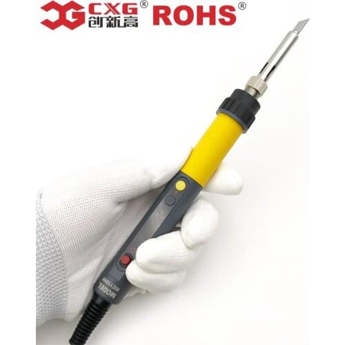 Free Shipping CXG ROHS Re60w/90w/110w LCD Temperature Digital LED Adjustable Electric Soldering Iron Solder Tips EU Plug +10pcs
