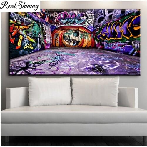 Large DIY Diamond Painting colorful graffiti street pop art Diamond Embroidery Full Square Round Cross Stitch Rhinestones FS6989