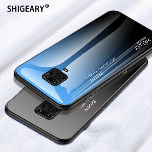 Plexiglass Coque for Xiaomi Redmi Note 9S Case Xiomi Redmi Note 9 Pro Max Cover Tempered Glass Casing with Soft tpu Protector