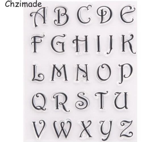 Chzimade Letter Clear Transparent Stamps Scrapbooking Silicone Stamp Seal for DIY Card Photo Album Decorative Clear Stamp
