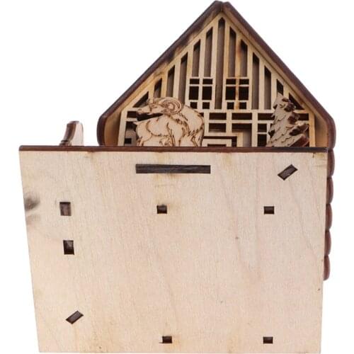 Wooden 3D Puzzle Jigsaw DIY House Villa Building Toy Kid Construction Games