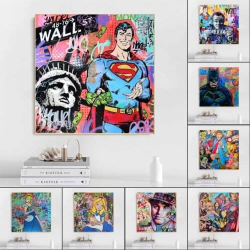 Disney Superhero Marvel Street Graffiti Art Posters and Prints on The Wall Painting Art Pictures for Living Room Home Decoration