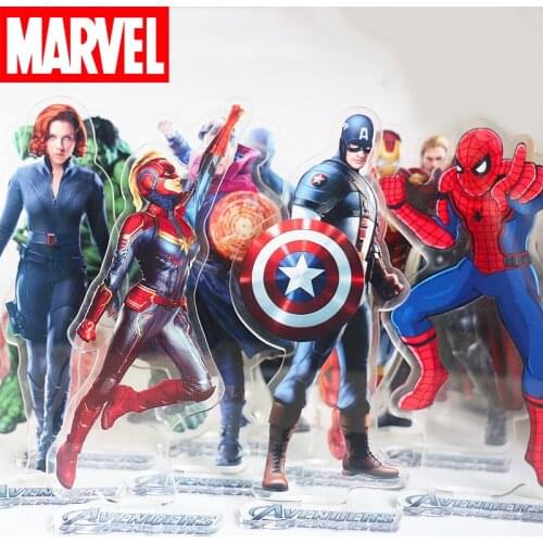 The Avengers Acrylic Model Card Anime Spiderman Iron Man Hulk Antman Thanos Captain America Deadpool Action Figure Decoration