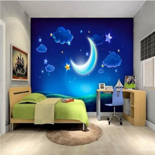 Custom mural Cartoon dream moon moon mural children room wallpaper shopping mall hotel restaurant mural