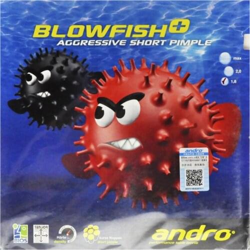 Andro Table Tennis Rubber Blowfish+ Aggressive Short Pimple Ping Pong Sponge Raw Glue Tenis De Mesa