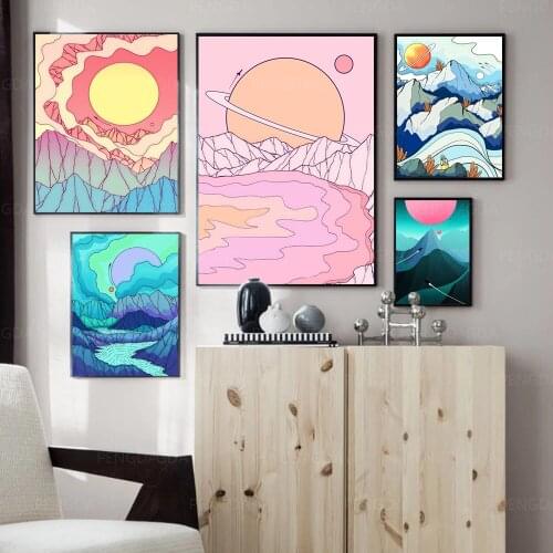 Hd Prints Sun Planet Canvas Painting Wall Artwork Modular Abstract Pictures No Frame Astronaut Poster Home Decor For Living Room