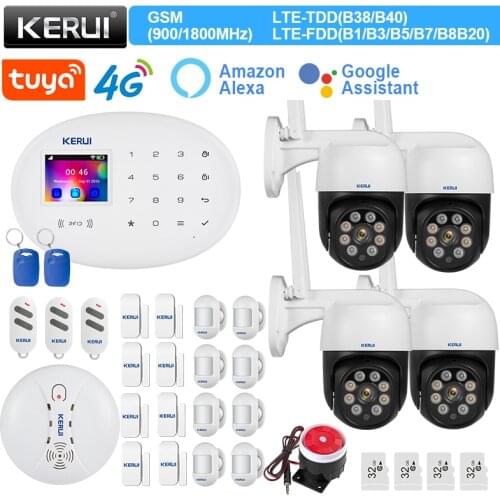 KERUI W20 WIFI GSM Smart Home Security Alarm System APP Control Smoke Detector Door Sensor Burglar Surveillance IP Camera
